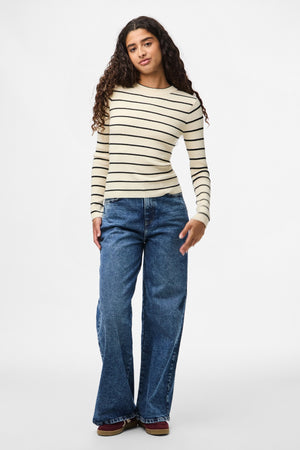 Mira New O-Neck Knit - koivu/musta