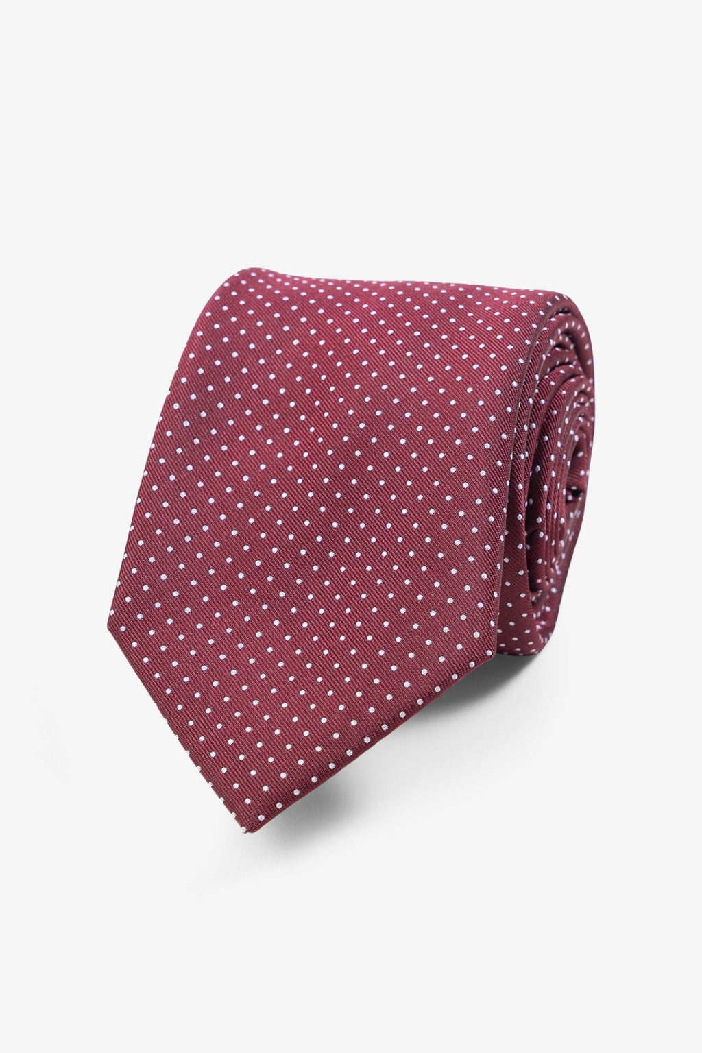 Tie - viininpunainen/valkoinen pisteviiva
