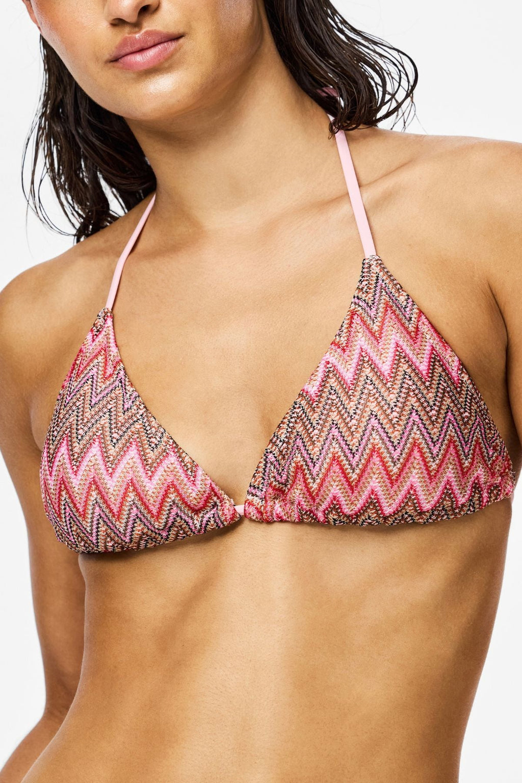 Ada Bikini -neulottu kolmiotoppi - Rose Shadow - Jacquard-kuvio