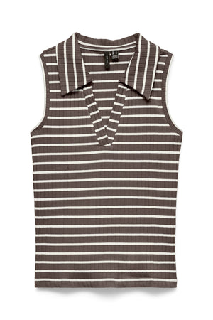 Sea Collar Top - Suklaa Martini Stripes: Lumikki