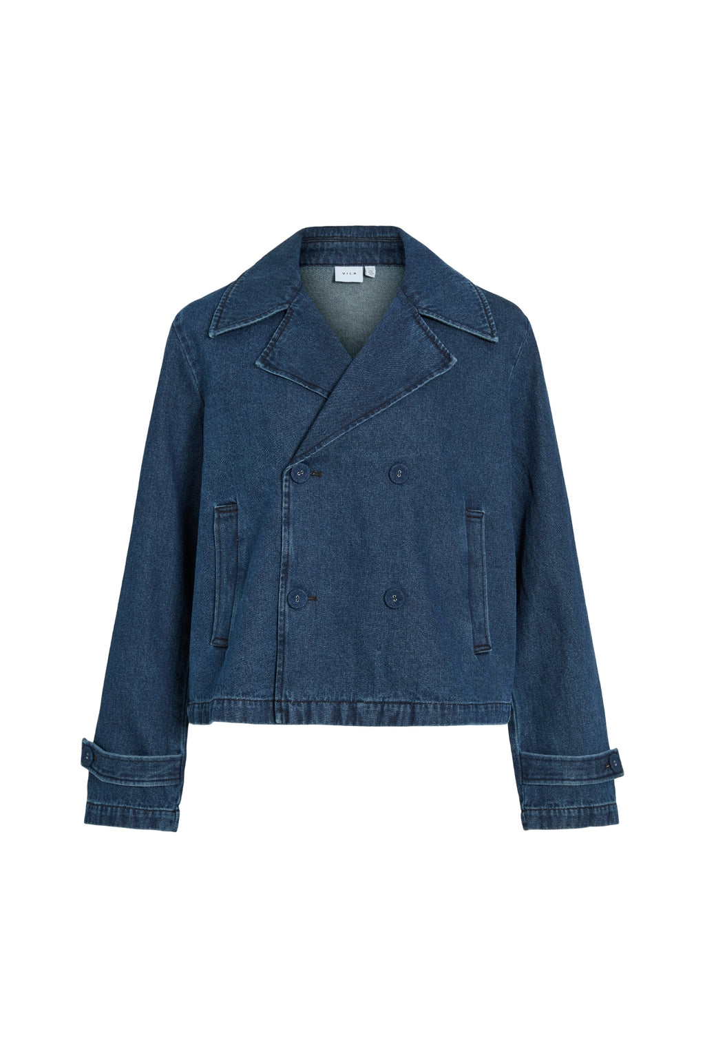 Nata Short Denim Trenchcoat - Tummansininen Denim