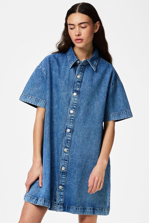 SkyA-muotoinen farkkumekko - Medium Blue Denim