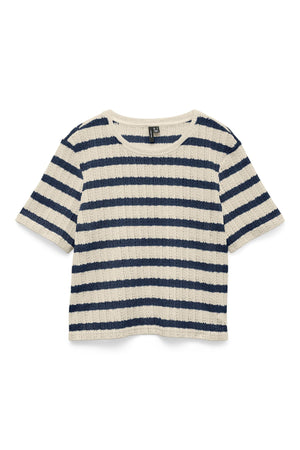 Freja Top - Birch Stripes - Laivastonsininen Bleiseri