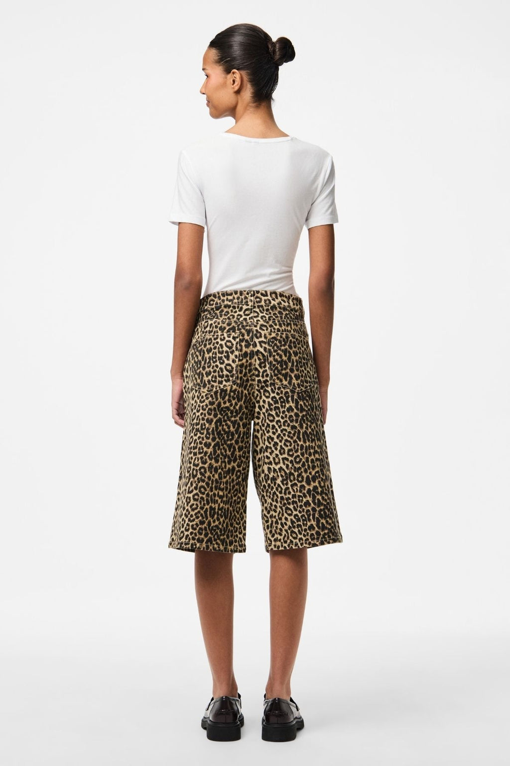 Salumen leveä farkku Shorts - valkoinen pippuri leo