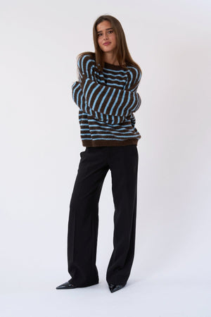 Sienna Striped Knit - suklaa/vaaleansininen