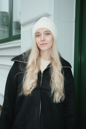 Ribbed Beanie - vaalea beige