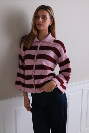 Josie Polo Knit - Pinkki/Burgundy