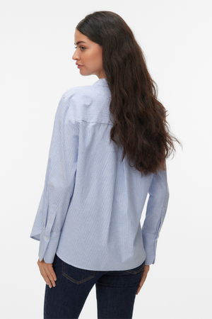 Inge Shirt - Palace Blue Lumivalkoinen