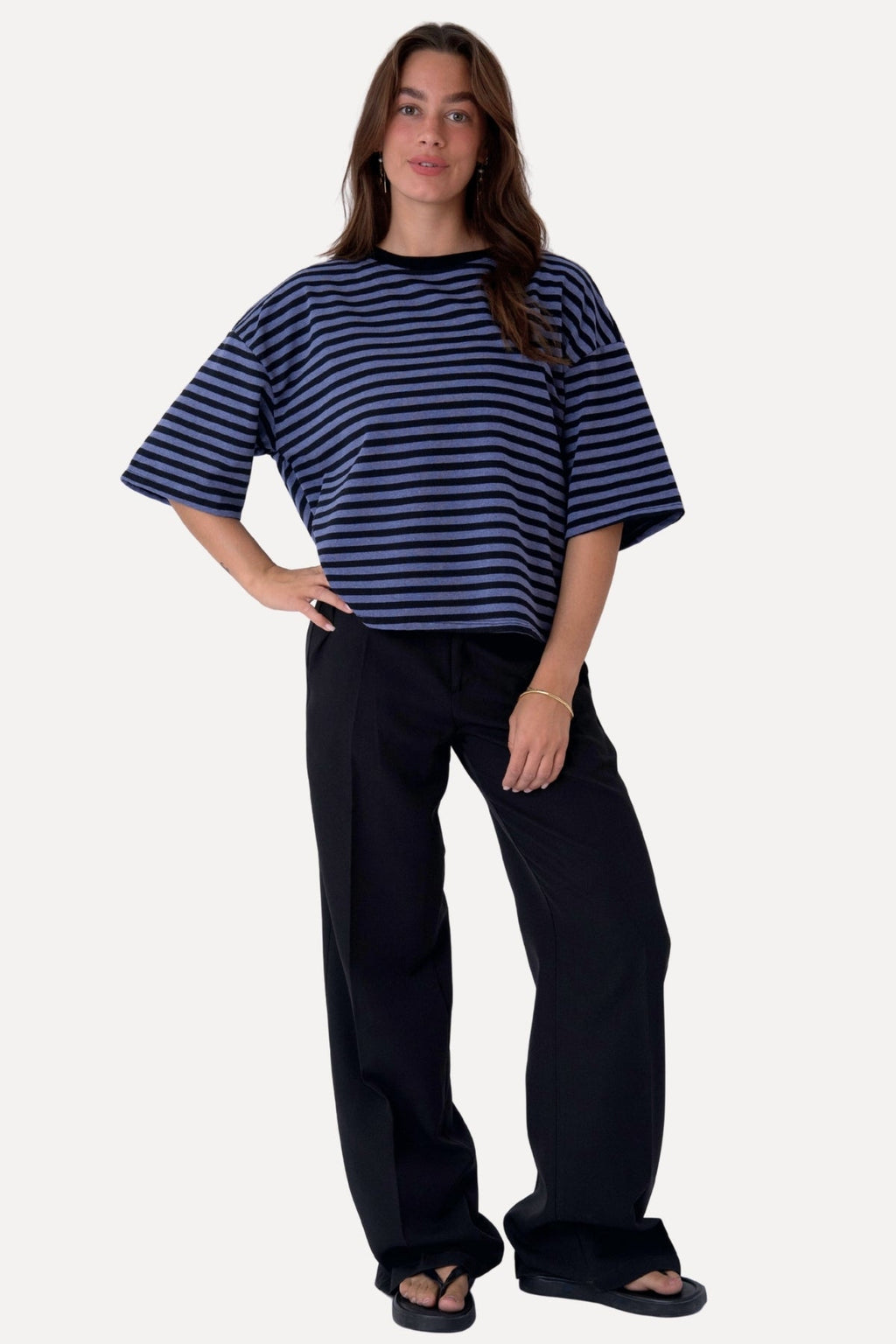 Zoe T-paita - musta/denim sininen