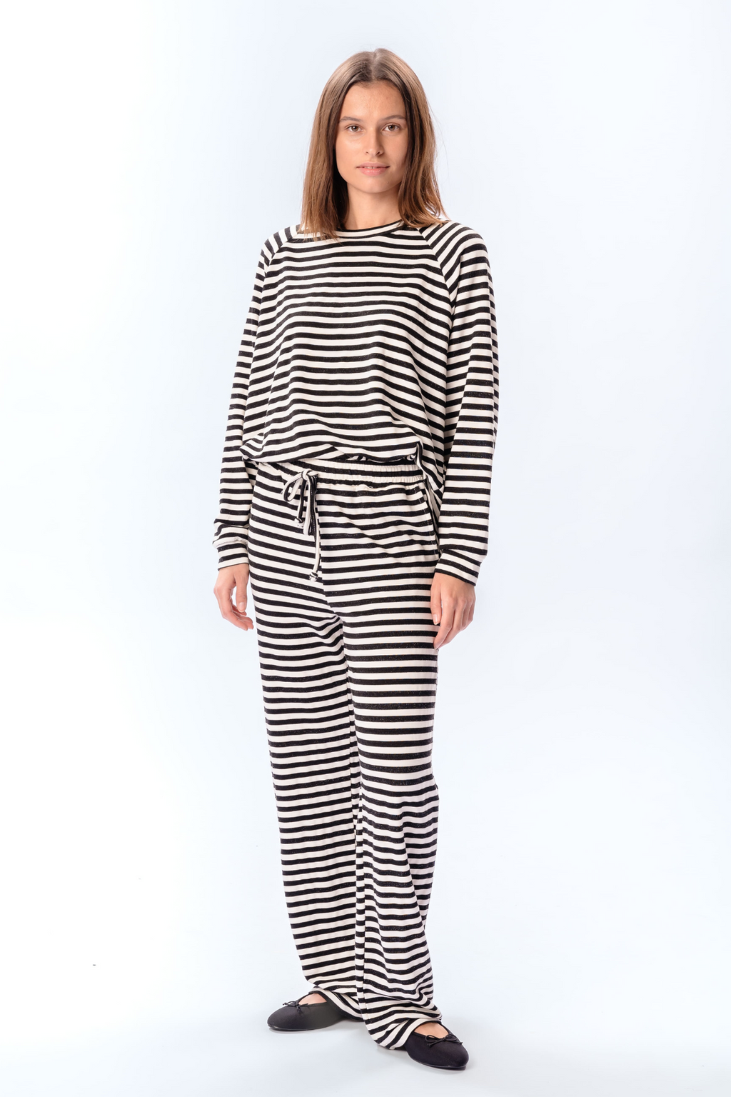 Stripped Pants - Musta