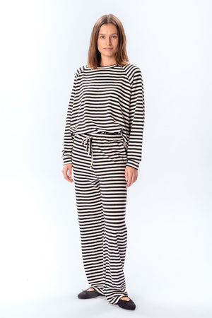 Stripped Pants - Musta