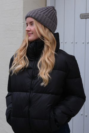 Ribbed Beanie - Tummanharmaa