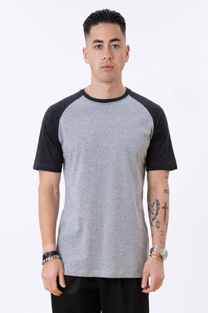 Basic Ragan T-paita-mustavalo harmaa