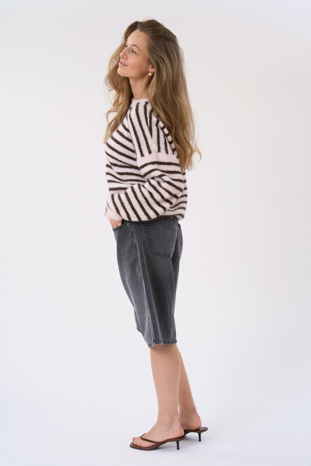 Sienna Striped Knit - Pinkki/suklaa