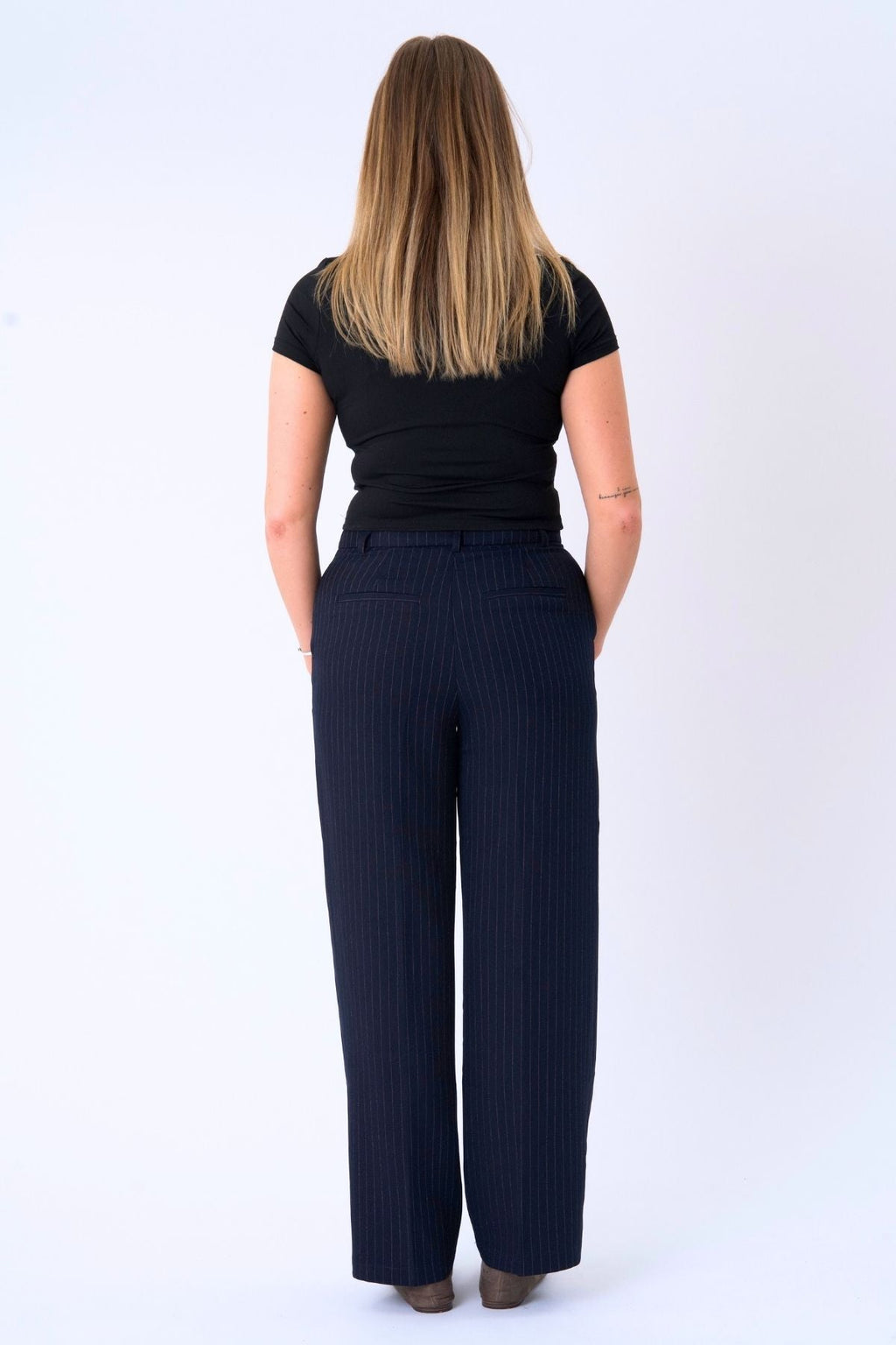 Klassiset puku housut - laivaston pinstripe