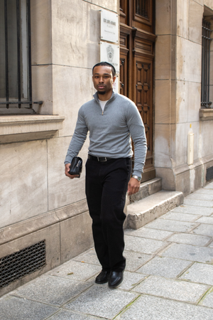 Puoliksi vetoketjullinen villapaita - Harmaa Melange