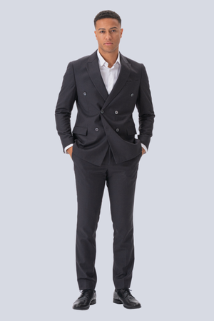 Premium Kaksirivinen bleiseri-Harmaa-ruskea