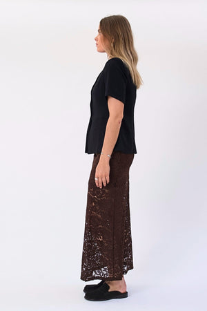 Amara Lace Maxi Hame - Kahvi