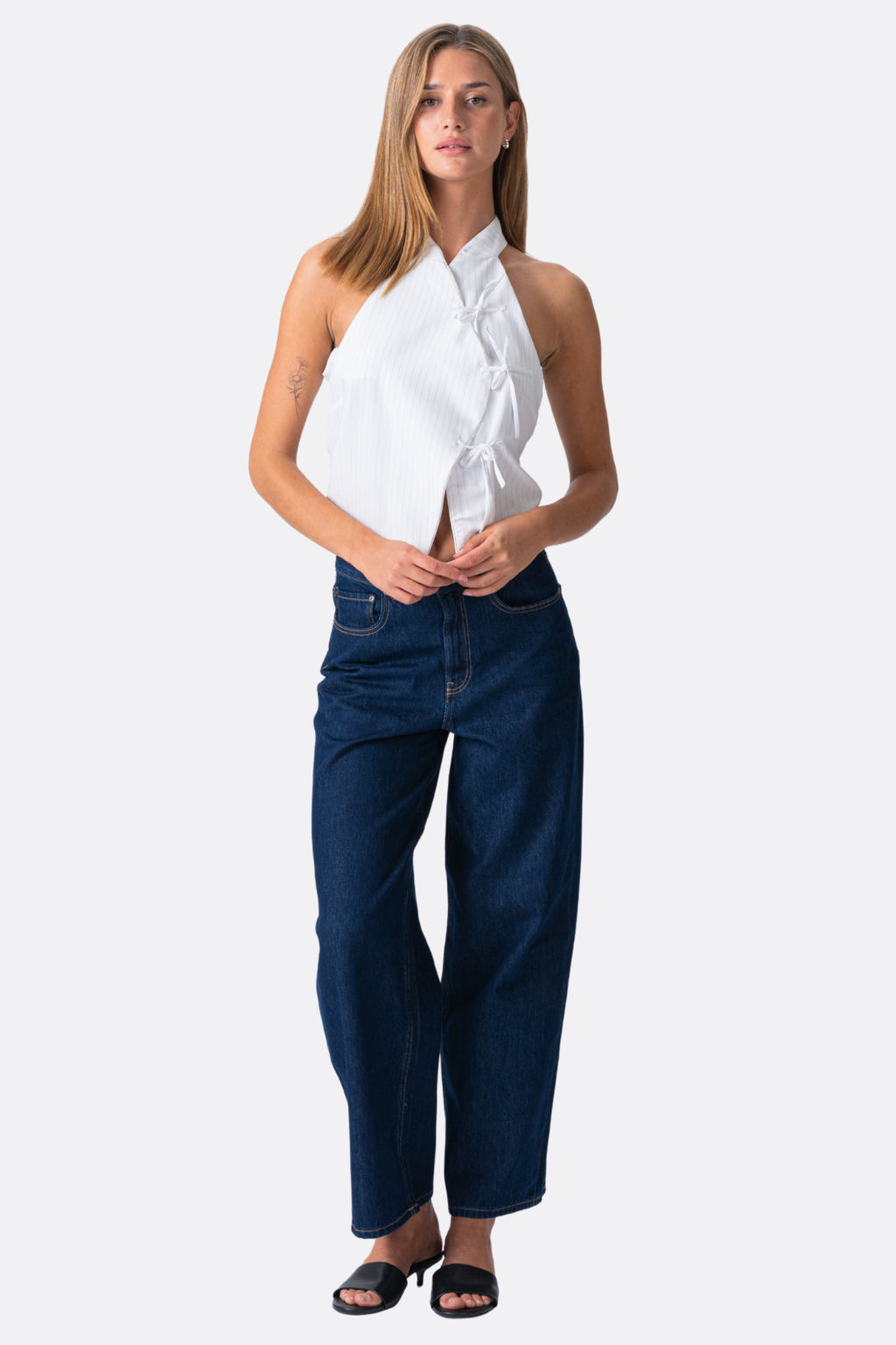 Silvan raidallinen yläosa - valkoinen