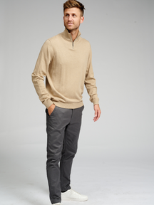 Basic Neuloa korkea zip - beige