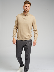 Basic Neuloa korkea zip - beige