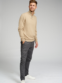 Basic Neuloa korkea zip - beige