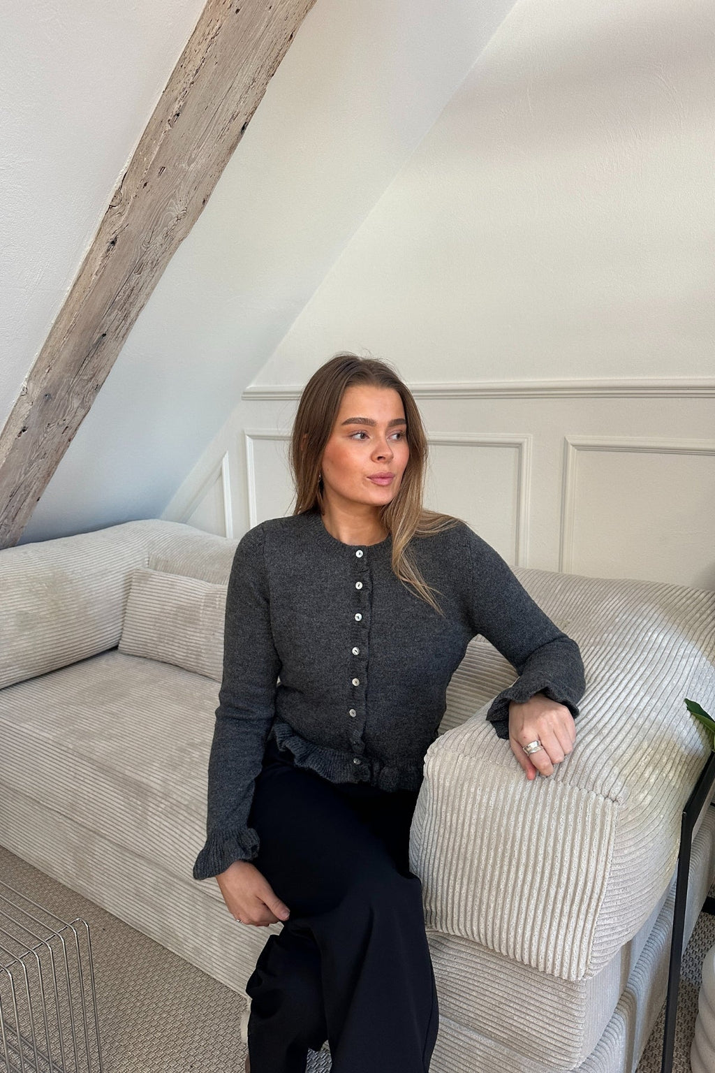 Flora neuletakki - harmaa