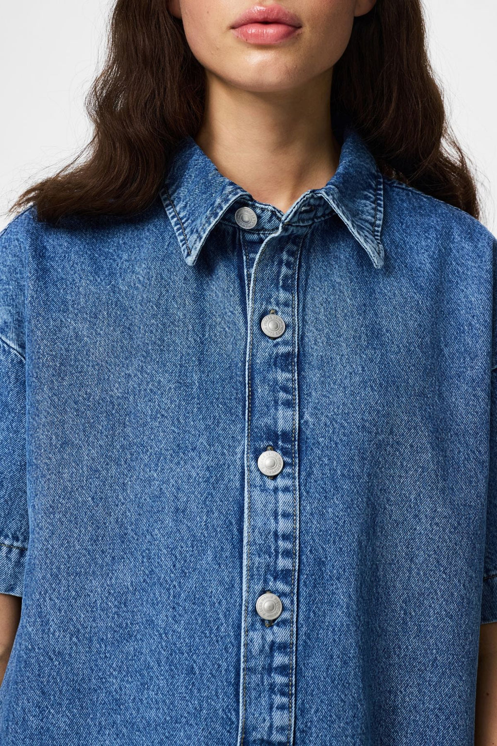 SkyA-muotoinen farkkumekko - Medium Blue Denim