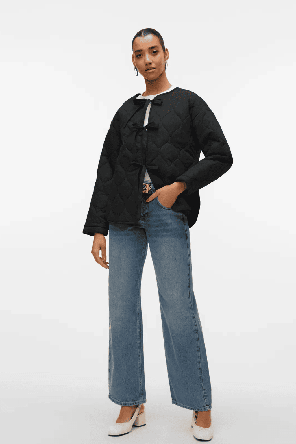 Sabine LS -tikattu takki - musta