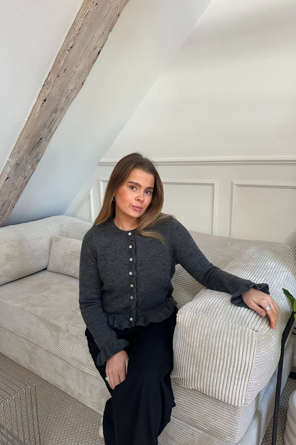 Flora neuletakki - harmaa