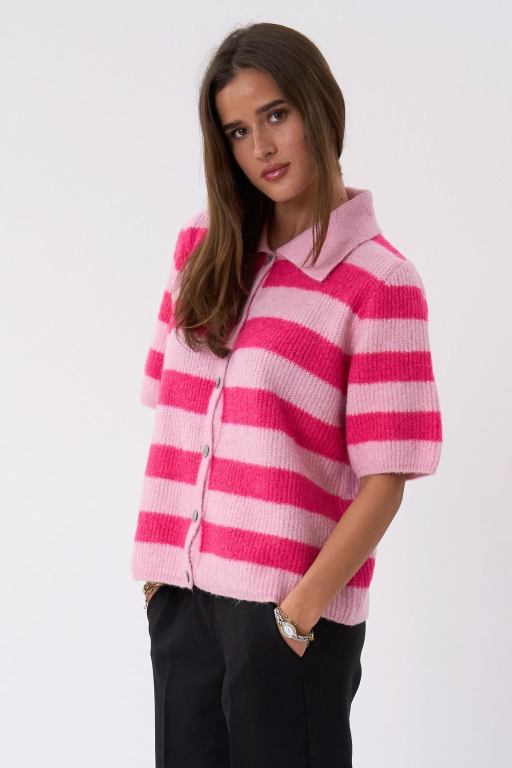 Alba Polo Knit - Pinkki/Fuxia