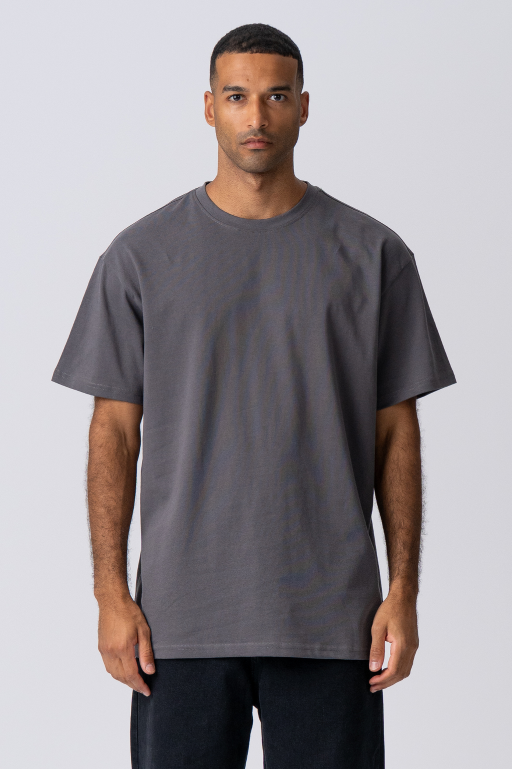Raskas Oversized T -paita - tummanharmaa