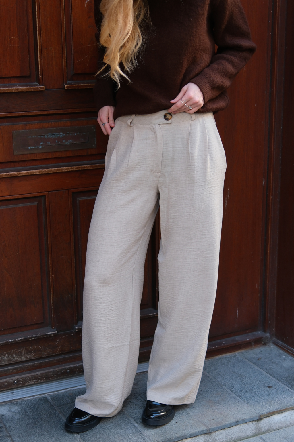 Emma Pants Löysä - beige