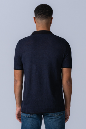 Knitted Polo - Navy