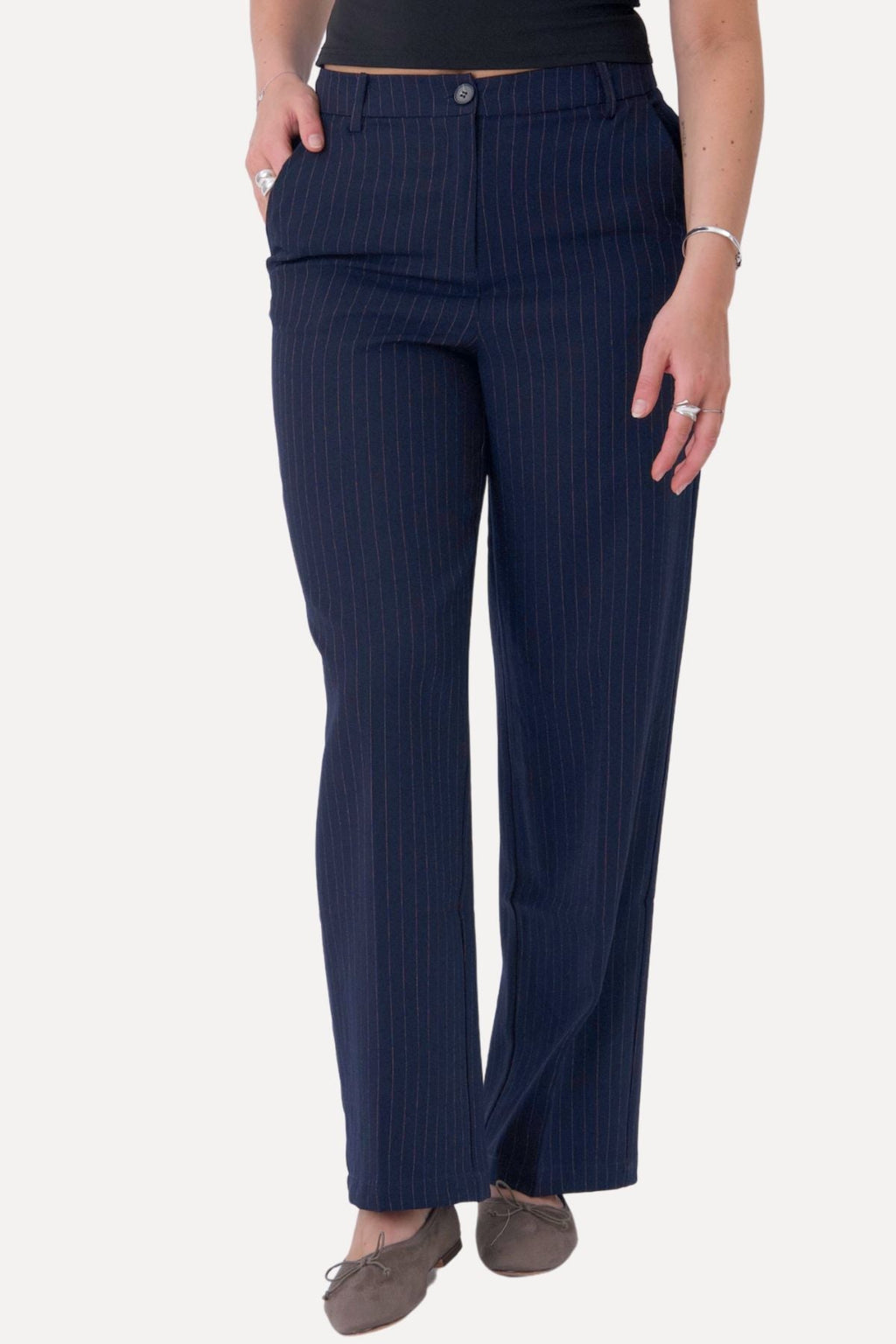 Klassiset puku housut - laivaston pinstripe