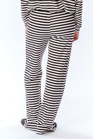 Stripped Pants - Musta