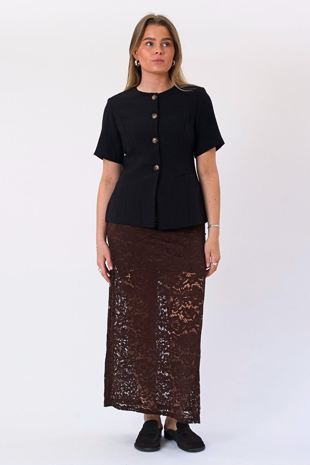 Amara Lace Maxi Hame - Kahvi
