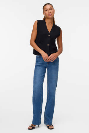 Saba v -kaula -painike liivi - musta