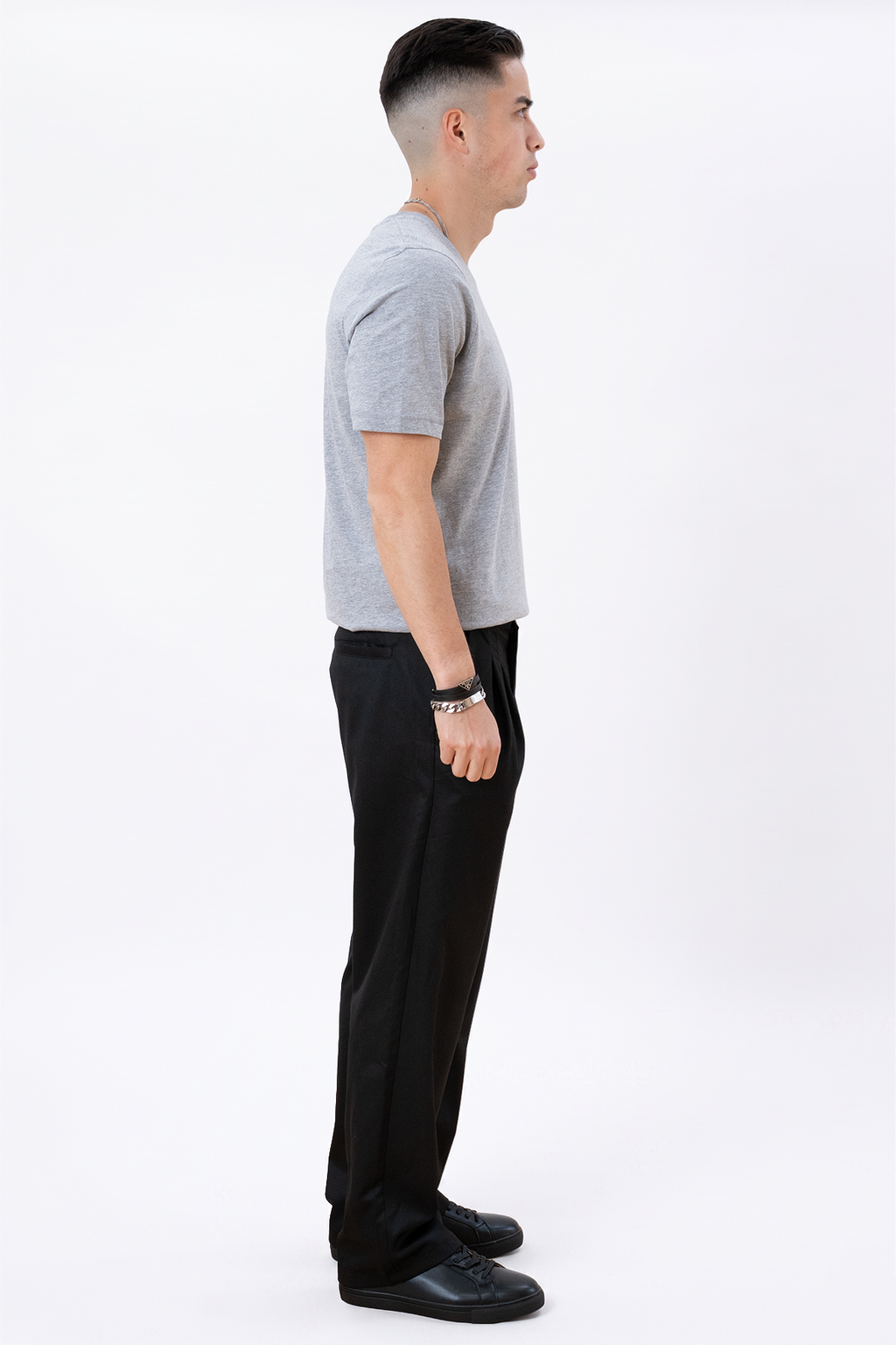 Basic V-kaula-aukkoinen t-paita - Oxford Grey