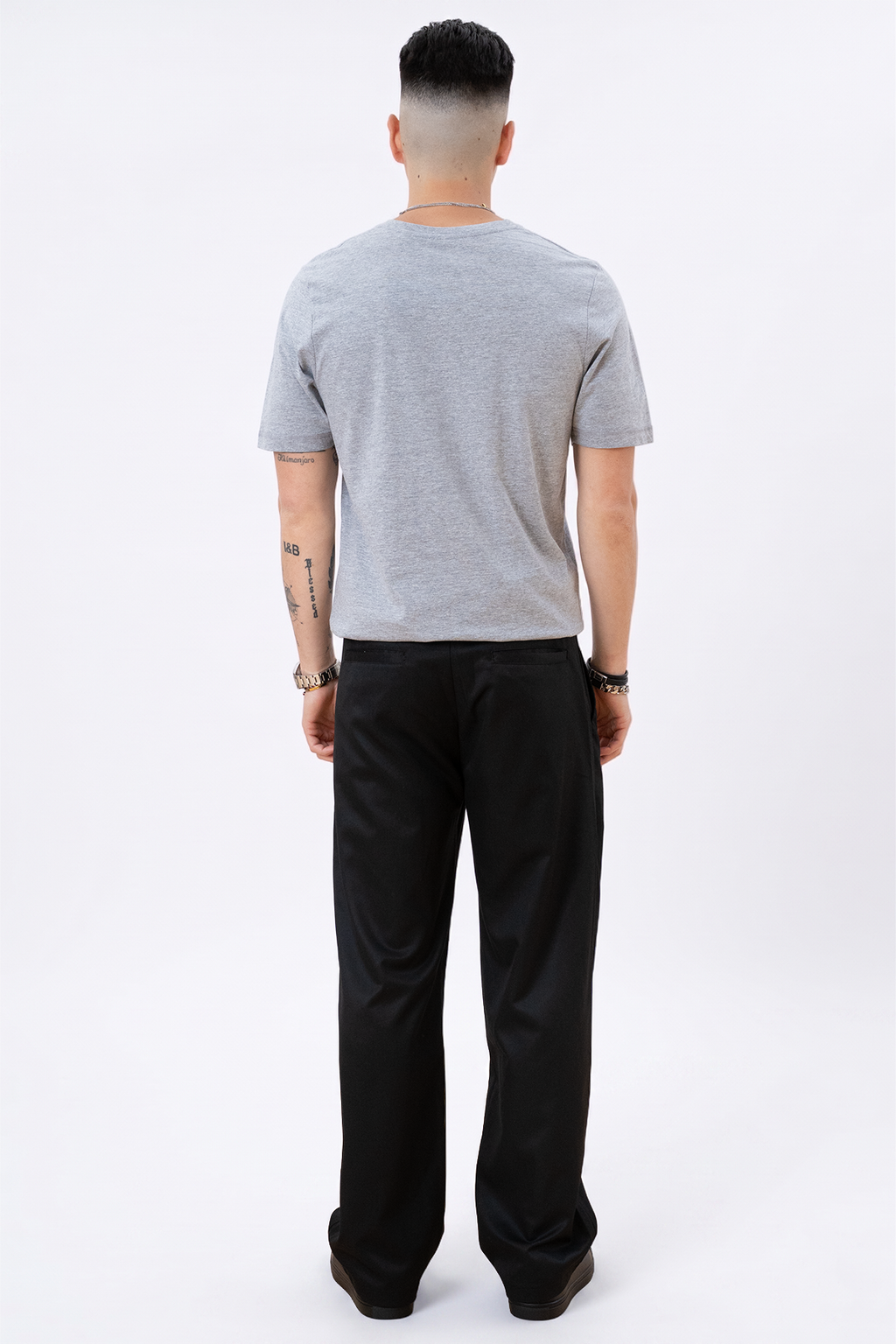 Basic V-kaula-aukkoinen t-paita - Oxford Grey