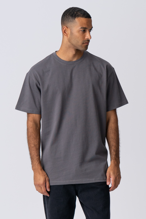 Raskas Oversized T -paita - tummanharmaa
