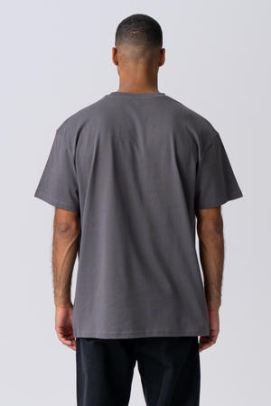 Raskas Oversized T -paita - tummanharmaa