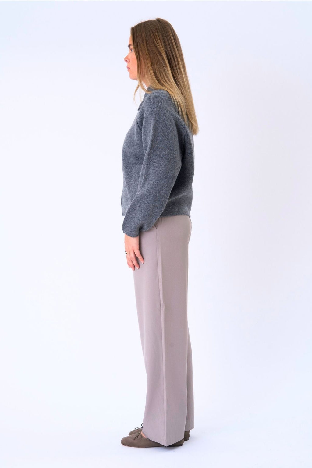 Selma Knit vetoketju - harmaa