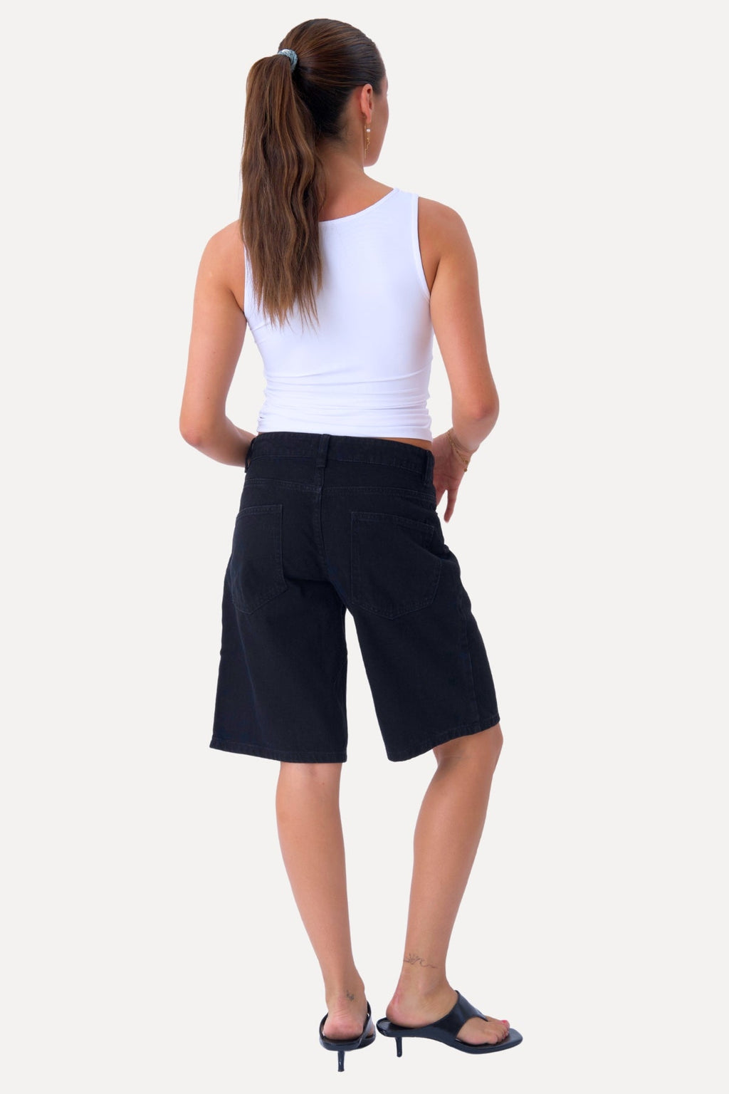 Denim Shorts - Musta