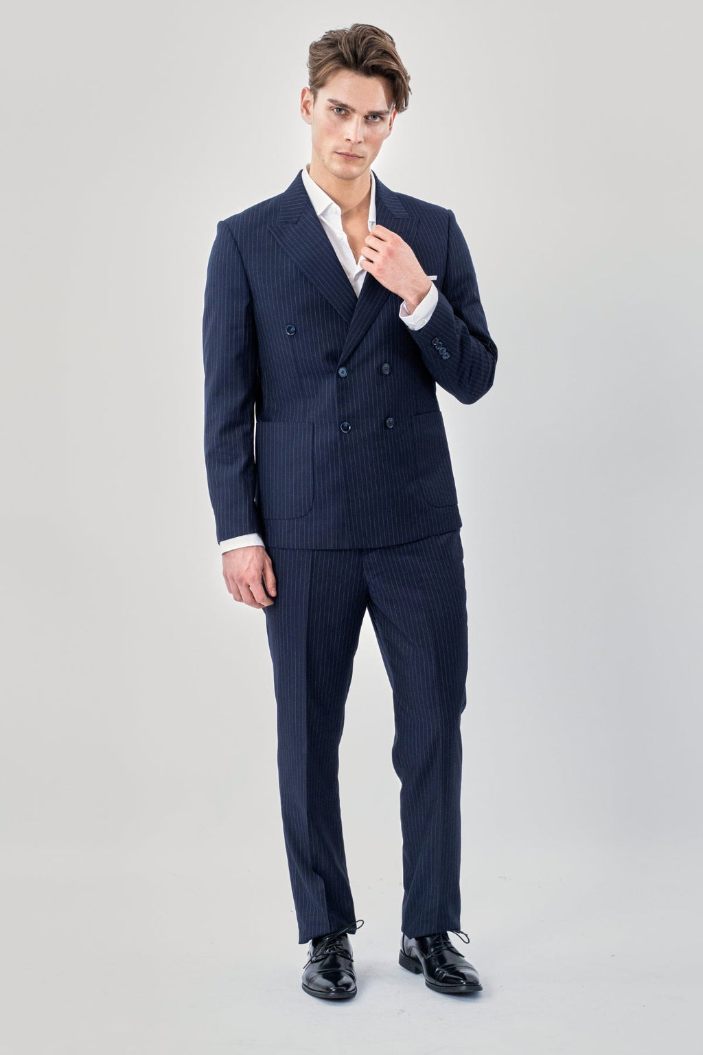 Klassinen Pants - Navy Pinstripe
