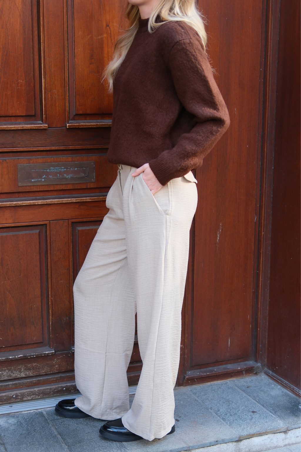 Emma Pants Löysä - beige