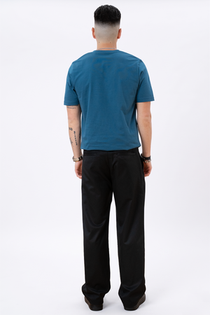Basic V-kaula-paita-Petroleum Blue