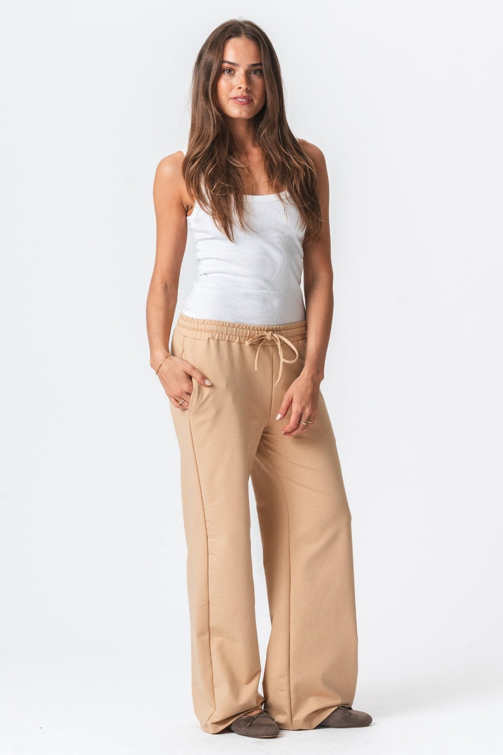 Hiukuhousut leveä - hiekka