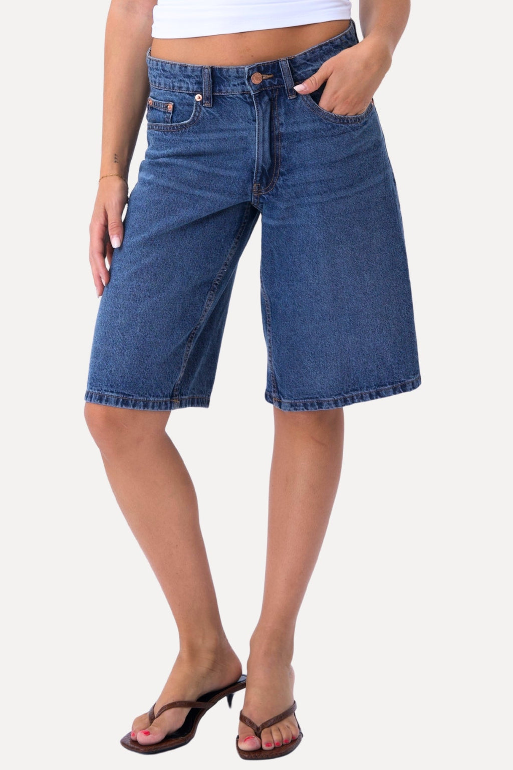 Denim Shorts - Keskisininen