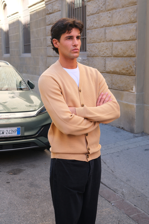 Milo neulottu neuletakki - hiekka